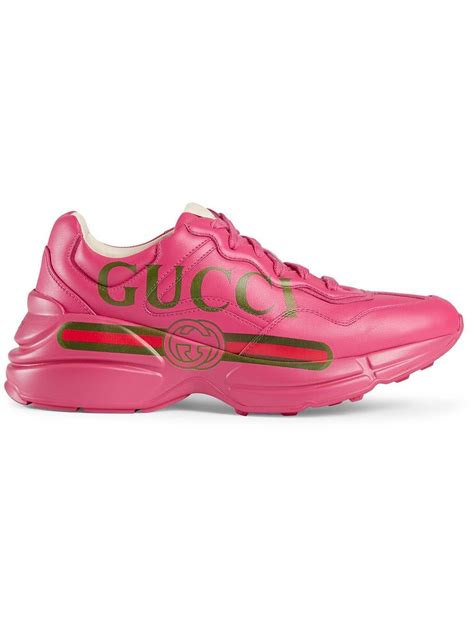 gucci glitter shoes pink|Gucci rhyton leather shoes.